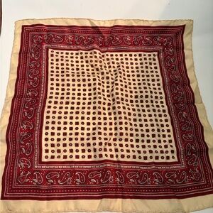 Vintage Silk Pocket Square Paisley Border